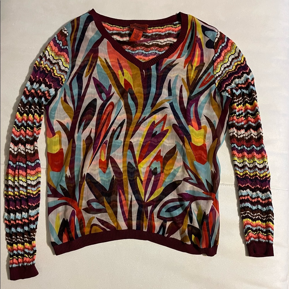 Missoni for Target. Blouse. Long-sleeves.  Multi-colored. Size XL